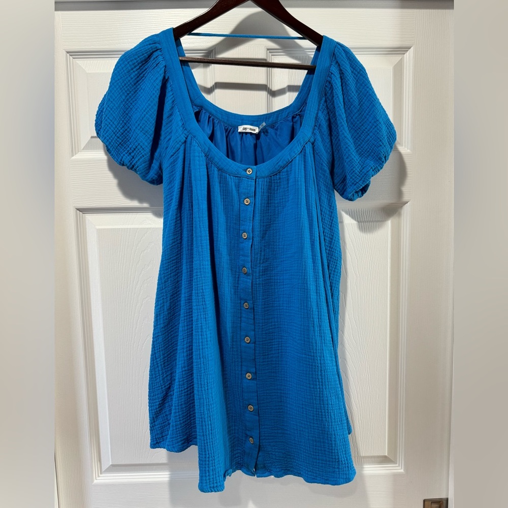ADORABLE GAUZY COTTON ——size small—— mini-dress